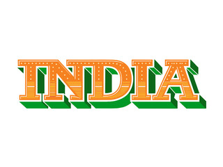 India Typography Design Text in Tricolor © inderbhogal