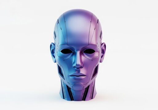 3d low poly human head with geometric face and colorful pixel design