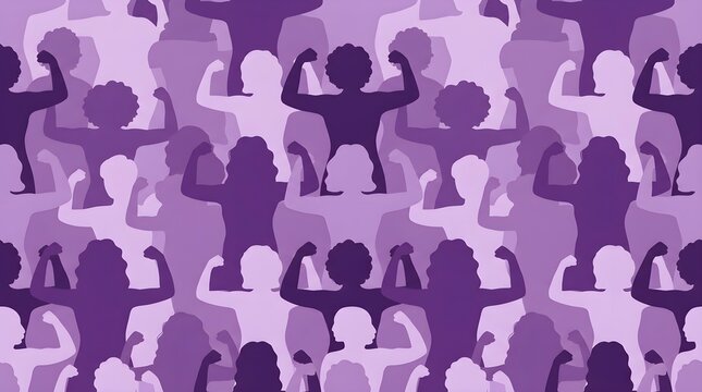 International Women's Day 2025 background. Powerful women. AccelerateAction. Seamless pattern with different womens
