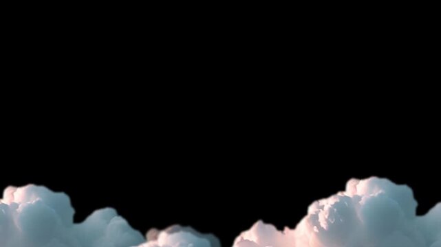 Clouds gather at the bottom of the frame against a black sky to provide a natural border with ample room for text.