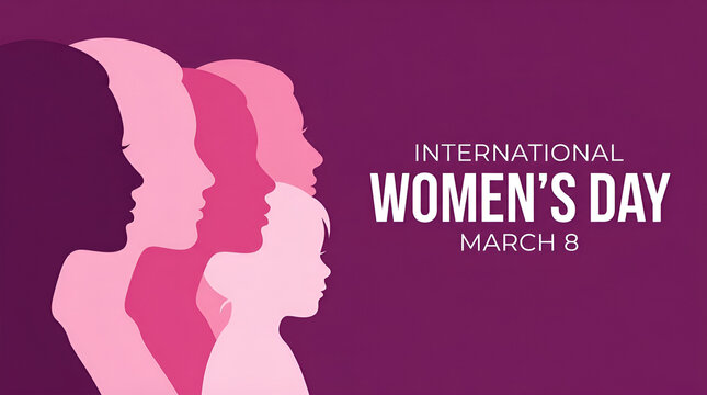 IWD, International Women's Day template, vector, banner, poster, card, logo, silhouette, illustration, design for Women's day wishes, greeting card, web, flyer, social media post, 8th March 