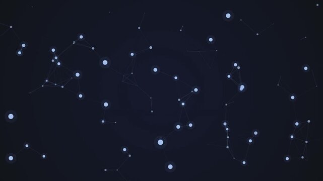 Glowing Blue Star Particles on Night Sky video Background with Sparkling Light Effects for Christmas Holiday Celebration and Magical Space Vector Illustration