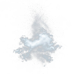 Obraz premium A cloud-like, swirling explosion of white against a black background