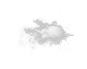 Fototapeta premium Isolated cloud formation on black background, resembling a wispy, textured puff