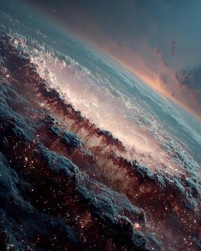 Cosmic Landscape - A Stunning Depiction of a Galaxys Formation.