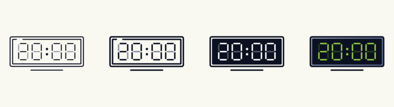 Alarm Clock Icons Set