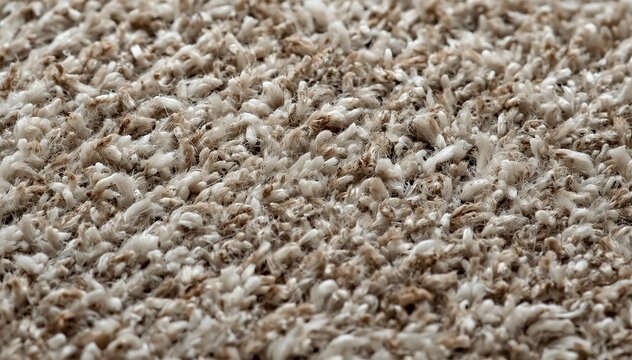 Close-up textured background of plush beige and brown carpet fibers