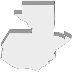 3D map dimension - continent North America country Guatemala © badrpost