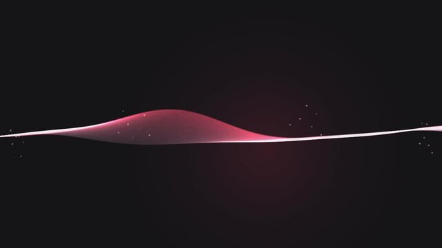 Abstract flowing pink wave particle stream motion graphic background seamless looping.