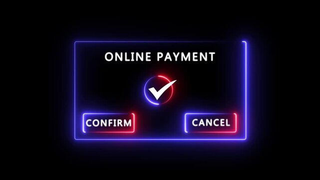 Digital payment confirmation concept Motion graphics of secure online transaction for modern business and e-commerce solutions. contactless payment, shopping cart, buy online, 4k loop...