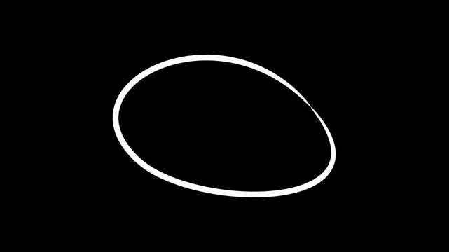 Circle marker Black Screen with drawing effect. White Circle Maker Circle Loopable with transparent background. red circle drawn, red marker pen style, doodle red circle marker and underline stroke,