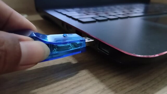 Plugging USB Ethernet Adapter into Laptop for Wired Internet Connection