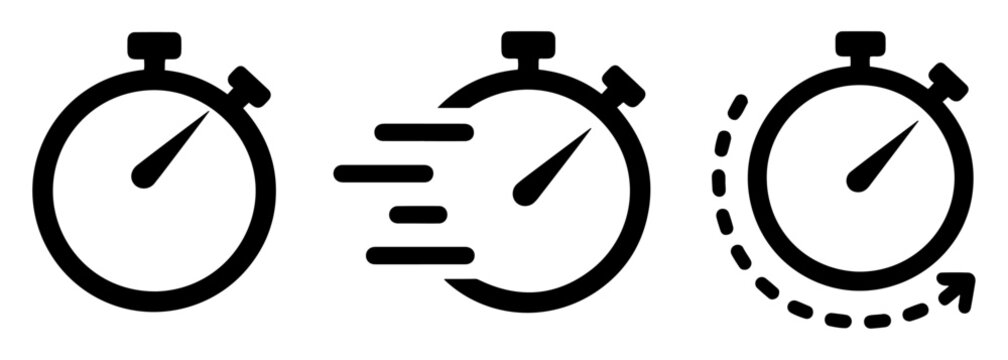 timer stopwatch icon collection vector set