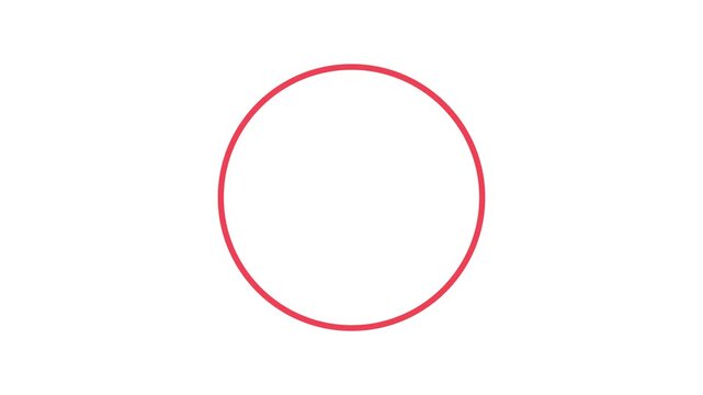 4K Circle marker with drawing effect. Red Circle Maker Circle Loopable with transparent background. red circle drawn, red marker pen style, doodle red circle marker and underline stroke,