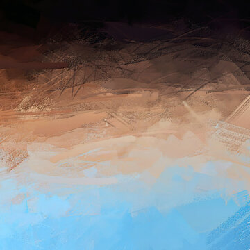 Nature & Horizon - textured interplay between grounding, earthy tones and calm, fluid blues.