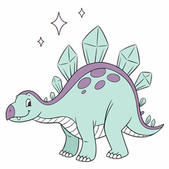 Crystal Cave Stegosaurus Chibi © Vectors