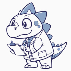 Doctor Physician Stegosaurus Chibi 1 © Vectors