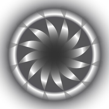Rotating Metallic Mandala Circle (Gray & Silver) Vector