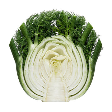 Creative white and green vegetable face with transparent isolated background.