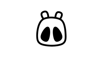 Minimalist panda bear face outline vector illustration © sendok