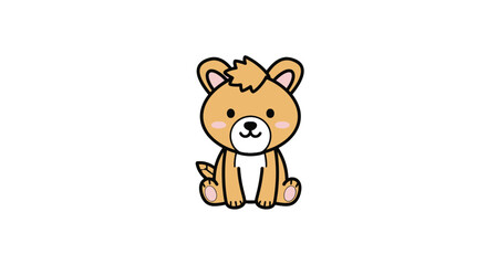 Cute brown bear cub cartoon vector illustration on white © sendok