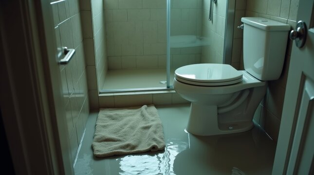 Small Residential Bathroom with Toilet and Glass Shower Stall.