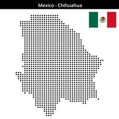 Fototapeta premium Map of Mexico region Chihuahua in medium size dots