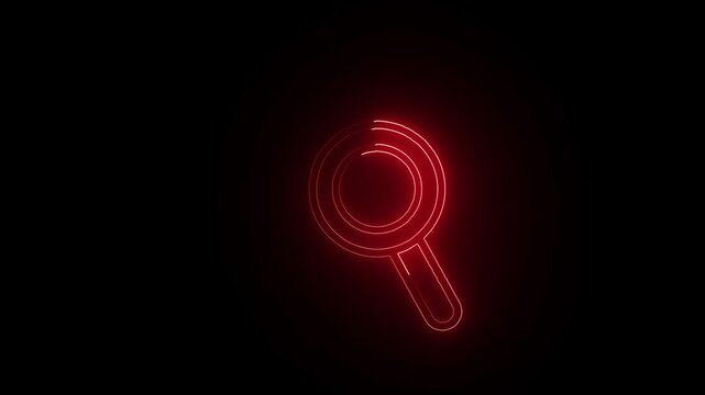 Minimal Search Magnifying Glass Icon on green Background.