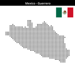 Obraz premium Map of Mexico region Guerrero in medium size square dots