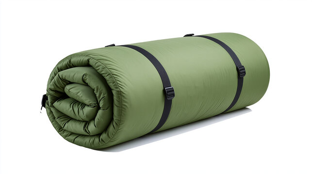 Backpacking Sleeping Bag Isolated on White Background