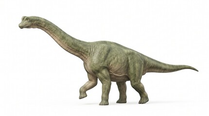 Brachiosaurus dinosaur 3D illustration on white background, prehistoric sauropod with long neck, giant herbivore creature for educational science projects © muhammad