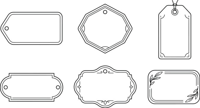 Vintage Decorative Label Tag Collection Elegant Vector Set