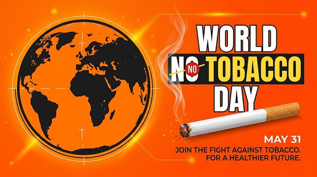 World no tobacco day awareness concept with global earth map and cigarette