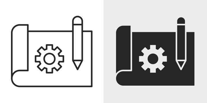 Design Prototype Icon represents interface planning, product design, and creative prototyping with editable outline and filled vector illustration.