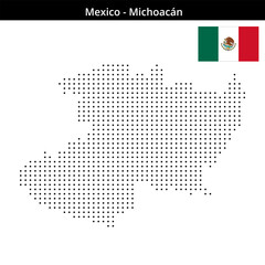 Obraz premium Map of Mexico region Michoacán in small size dots