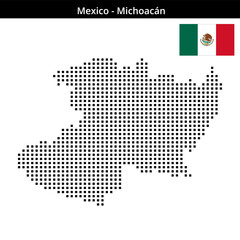 Obraz premium Map of Mexico region Michoacán in medium size square dots