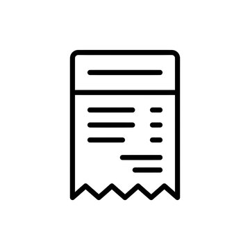 Minimalist Linear Receipt Icon Representing Financial Transaction Documentation and Payment Proof for Digital Business Reporting