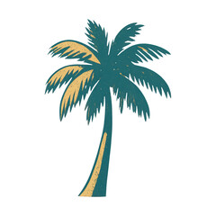 Obraz premium PNG Vintage tropical palm tree illustration.
