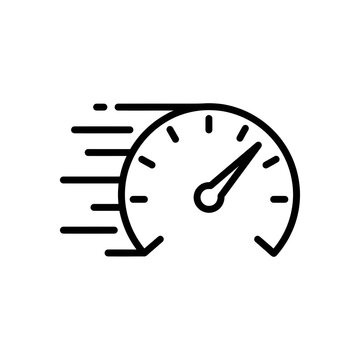 Speedometer icon for high performance and rapid speed acceleration