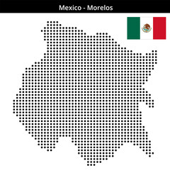 Fototapeta premium Map of Mexico region Morelos in medium size dots