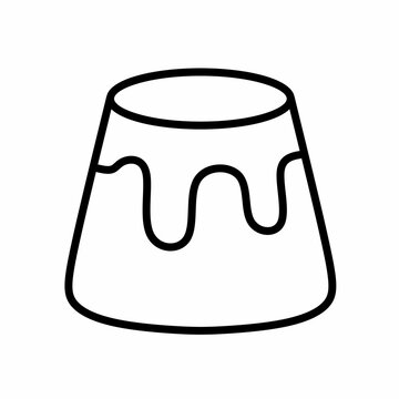 Sweet caramel pudding icon for dessert menu and cafe branding