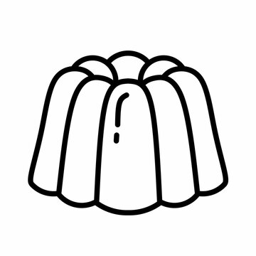 Jelly pudding icon for dessert menu and bakery shop branding