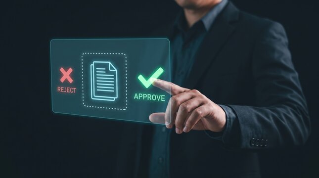 AI agent approves document with digital interface