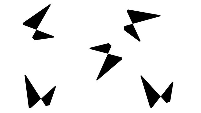 Minimalist Abstract Geometric Butterfly Shapes on White Background