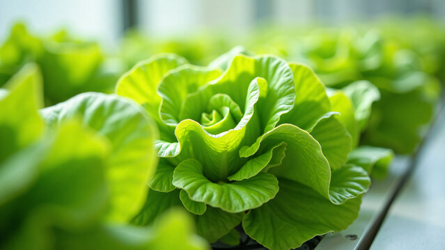 Vertical Hydroponic Lettuce Bright Natural Light