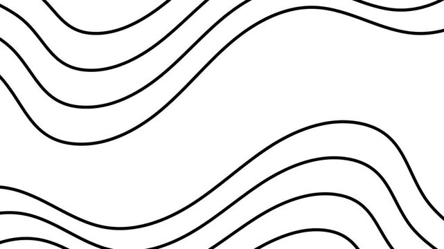 Minimalist Black and White Wavy Line Abstract Background