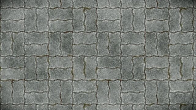 Textured Grey Interlocking Paving Stones Create a Seamless Loop Background Pattern.