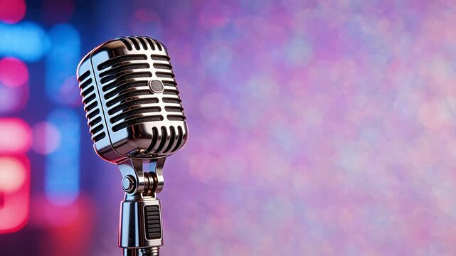 Vintage microphone on stand