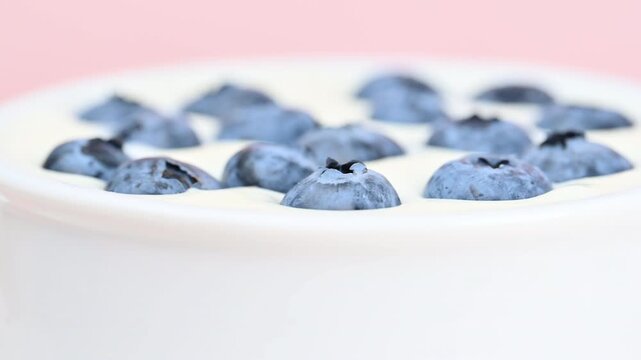 video of blueberries with yogurt