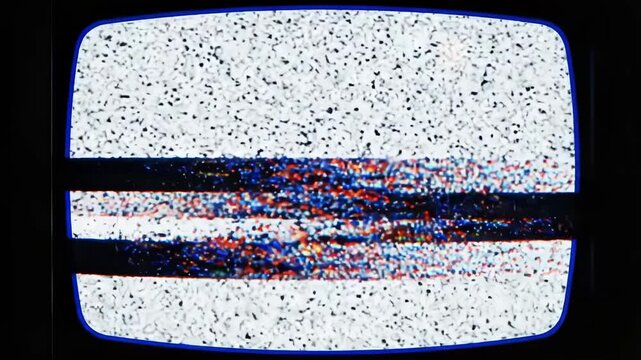 Abstract digital television signal noise with horizontal glitch distortion